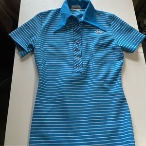 Vintage Women’s Striped Tennis Polo Shirt. 70s Era.